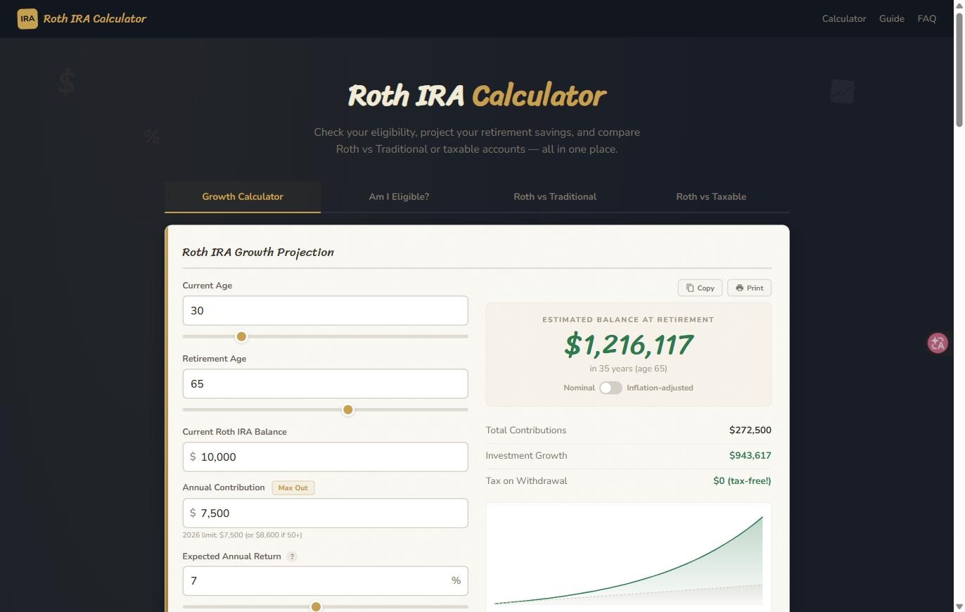 Roth IRA Calculator logo