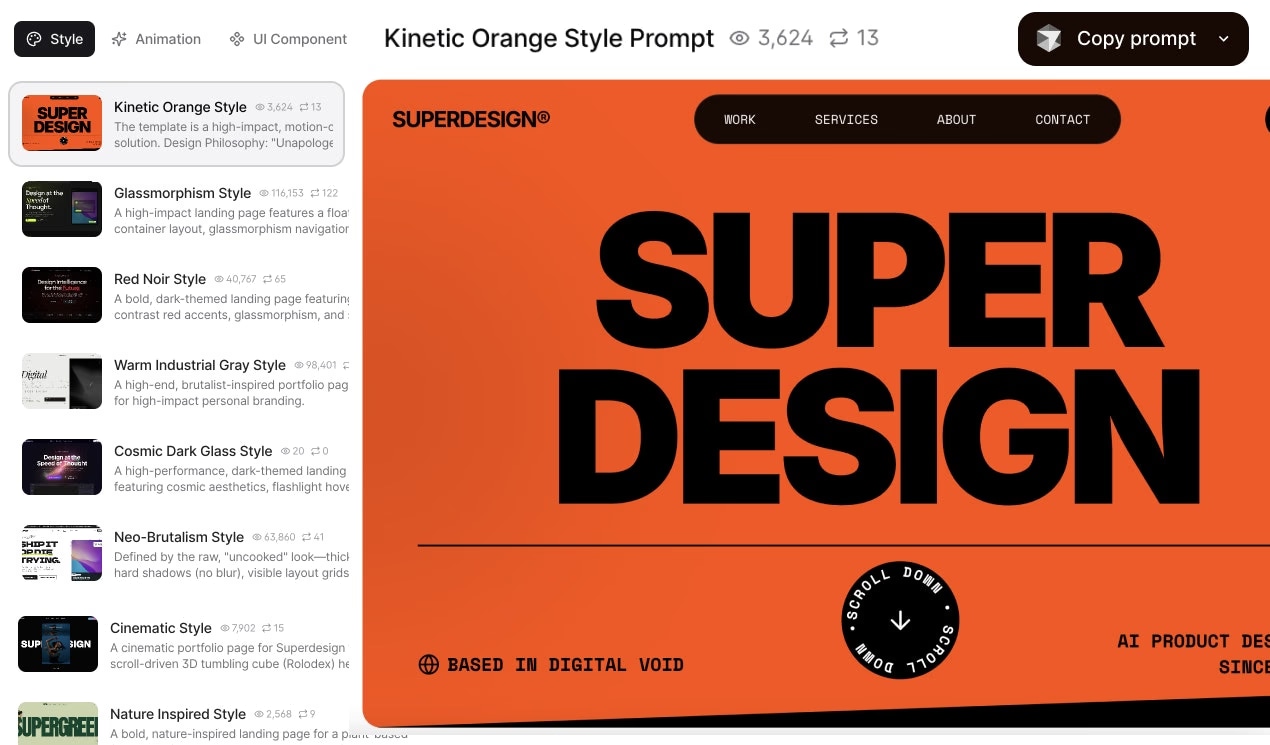 Superdesign Prompt Library - Product Image