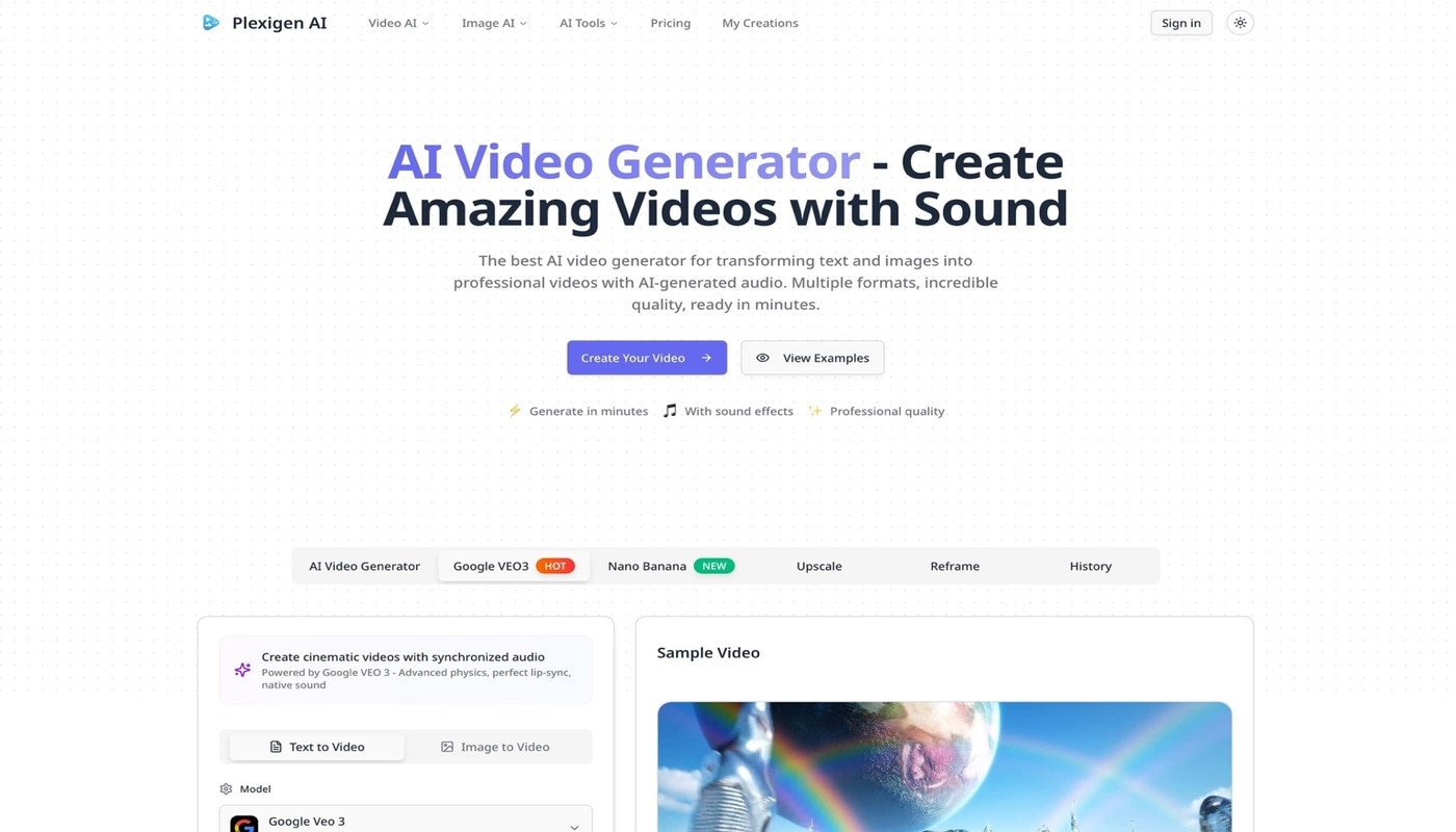 Plexigen AI - AI Video Generator with Sound - Product Image