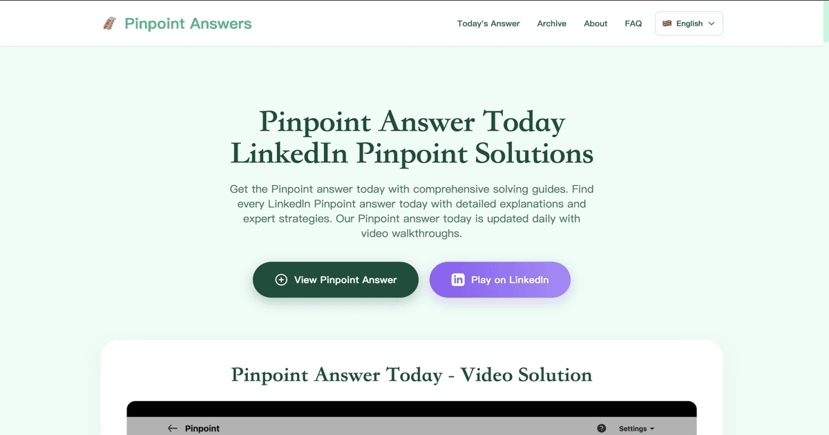 Pinpoint Answer Today - Product Image