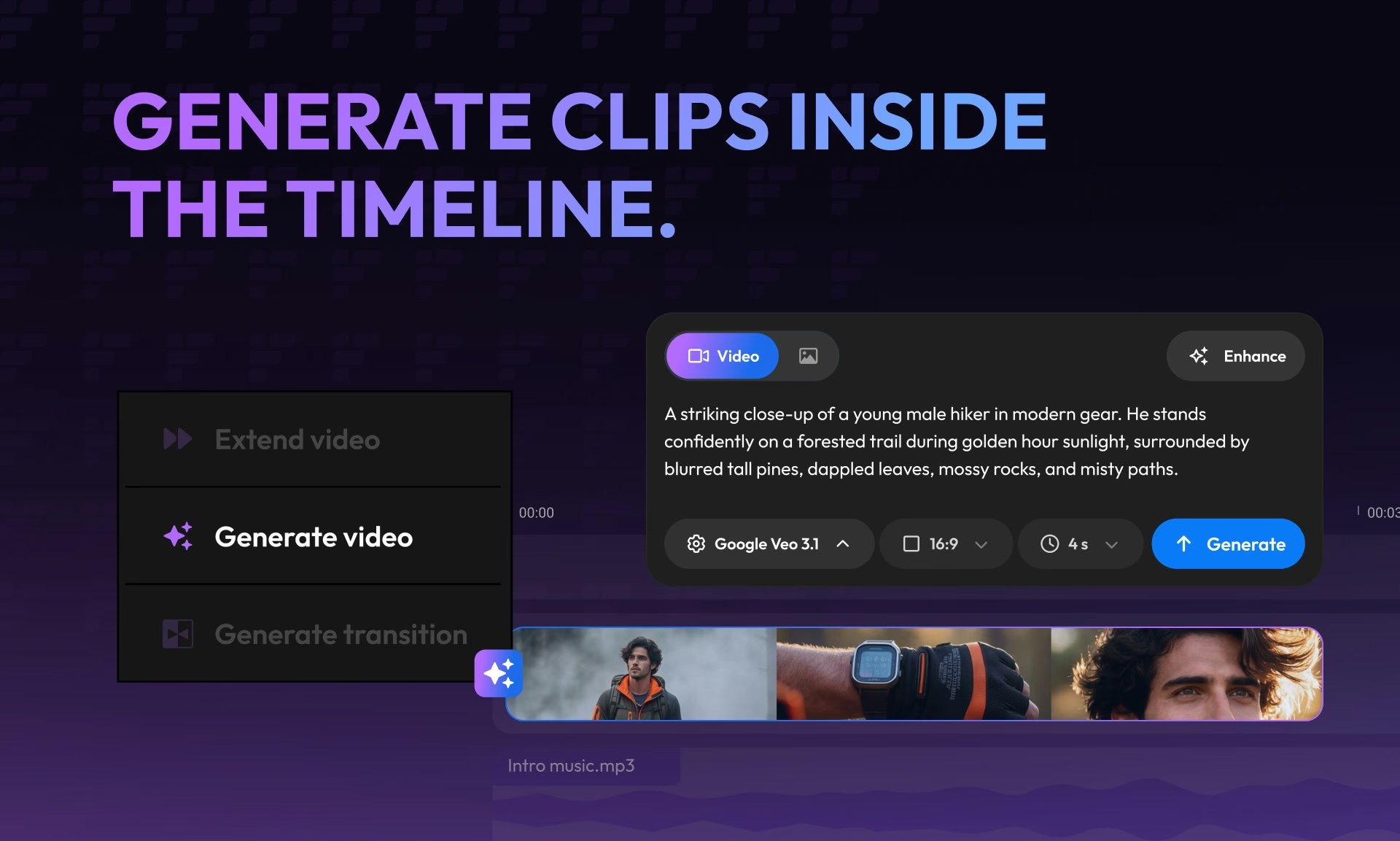 Flixier Generate AI Video in Timeline - Product Image