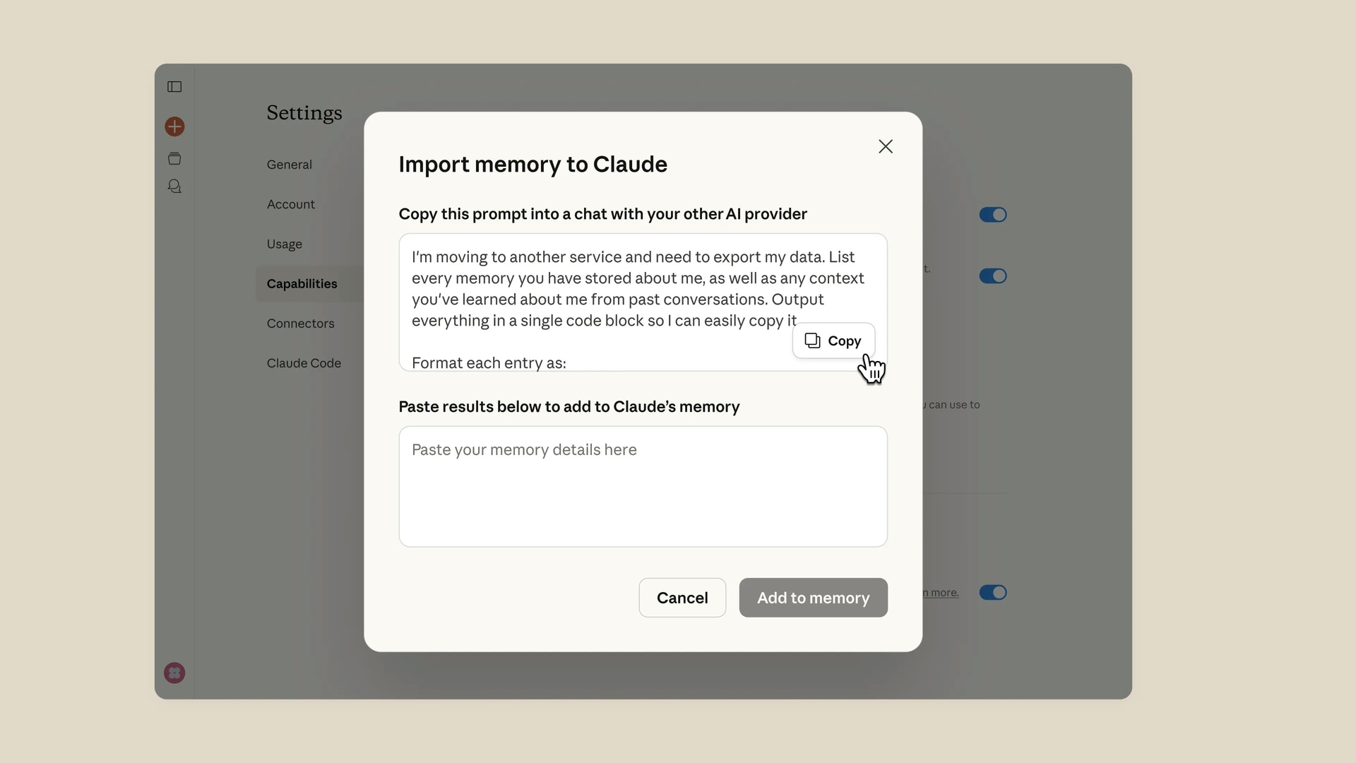 Claude Import Memory - Product Image