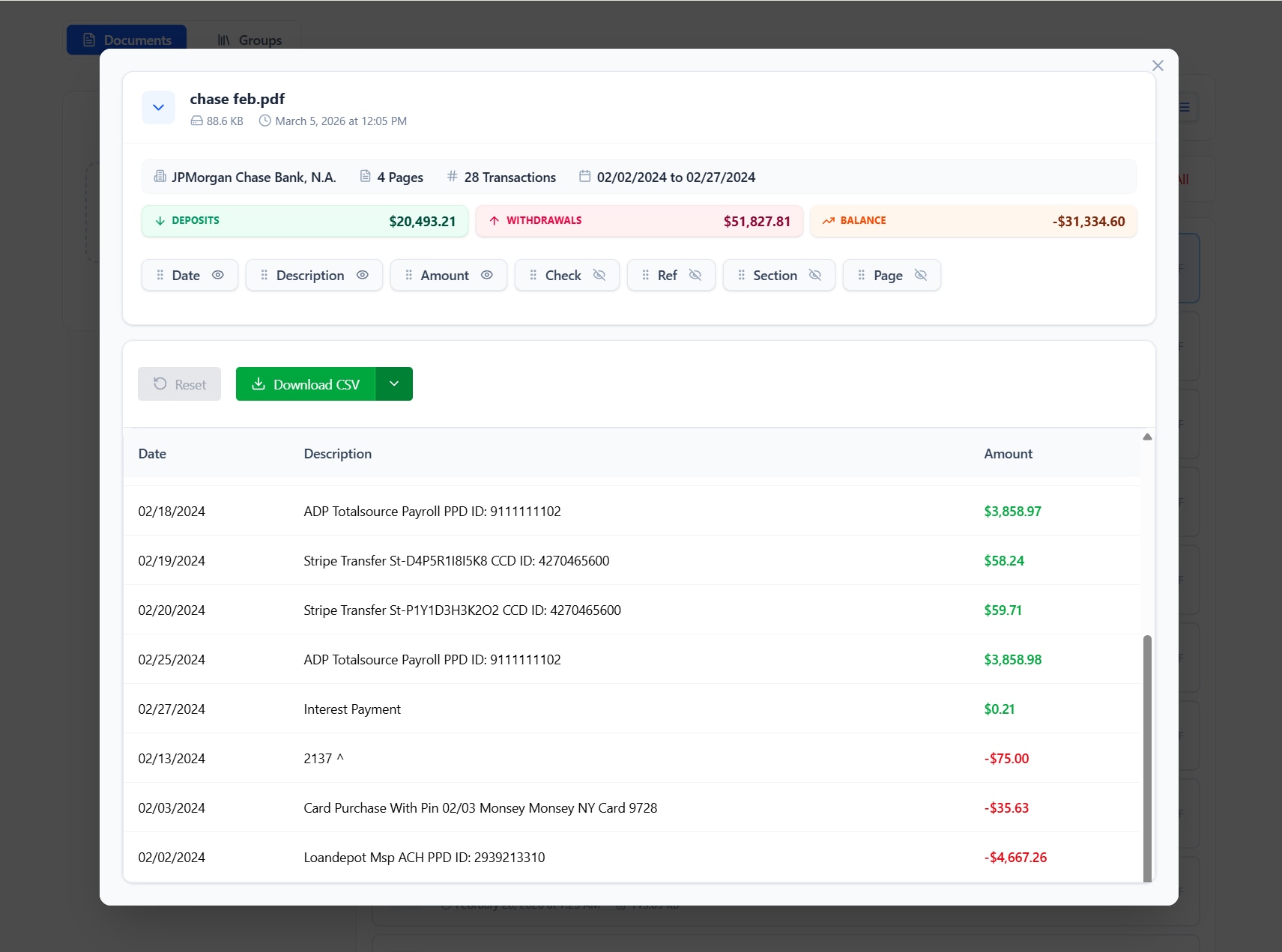 ProcessBankStatement - Product Image