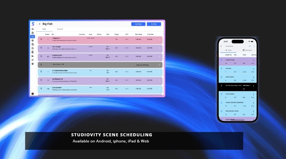 AI Shooting Schedule & Film & Movie Scheduling Software | Studiovity - Product Image