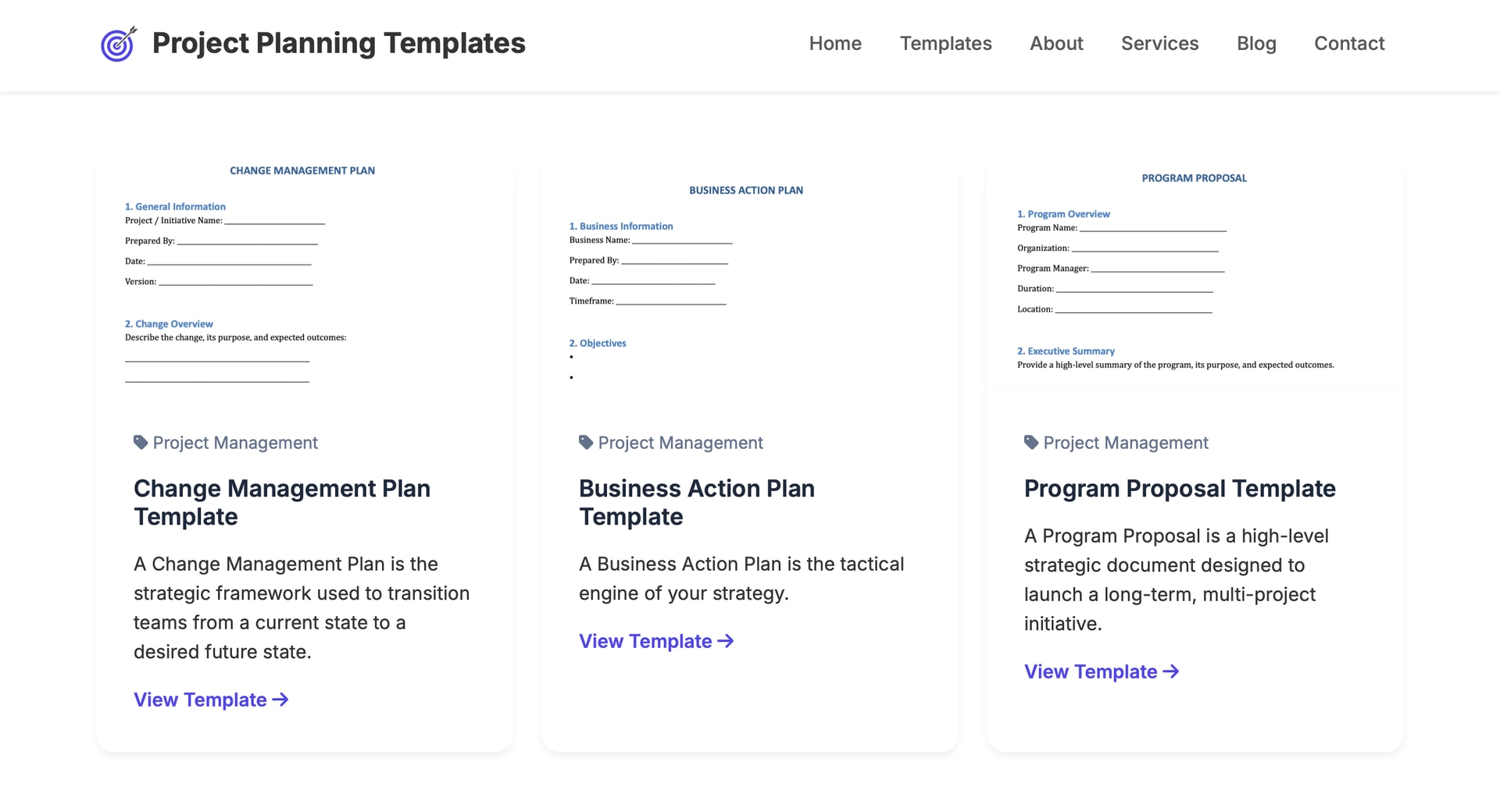 Project Planning Templates - Product Image