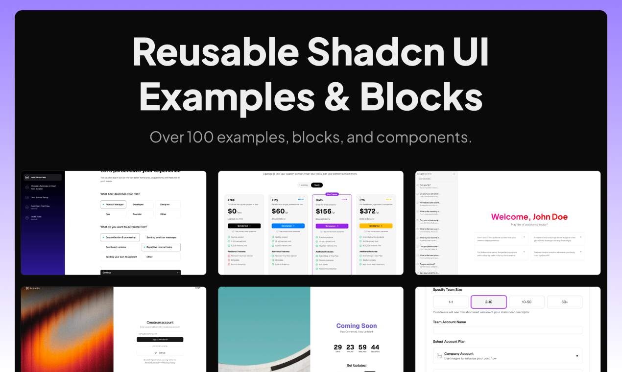Shadcn Examples - Product Image