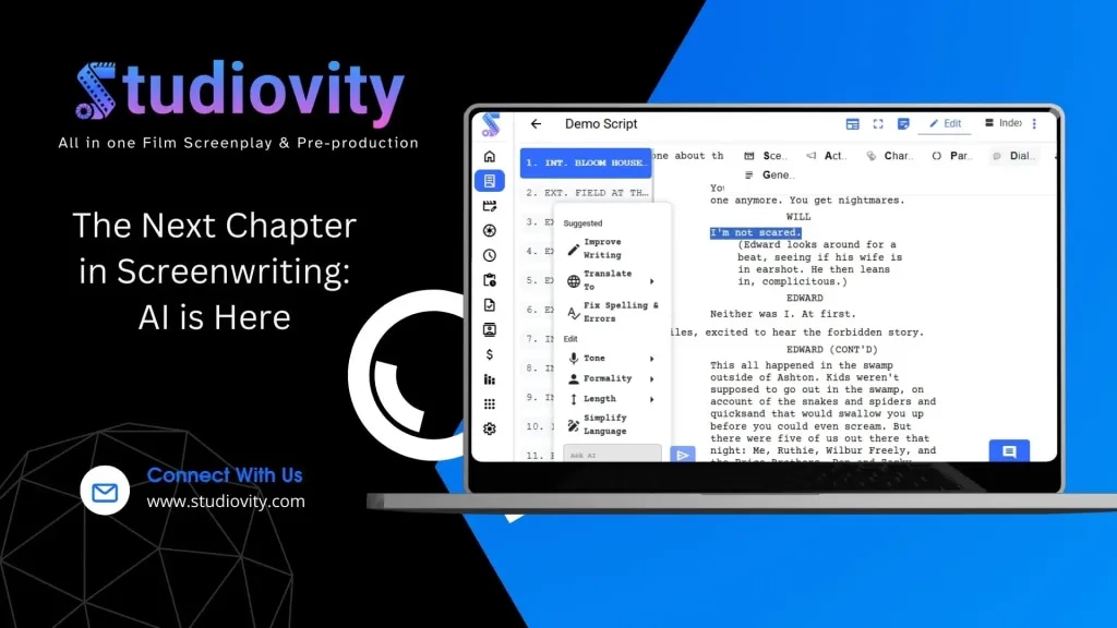 AI Screenwriting Software | Studiovity - Product Image